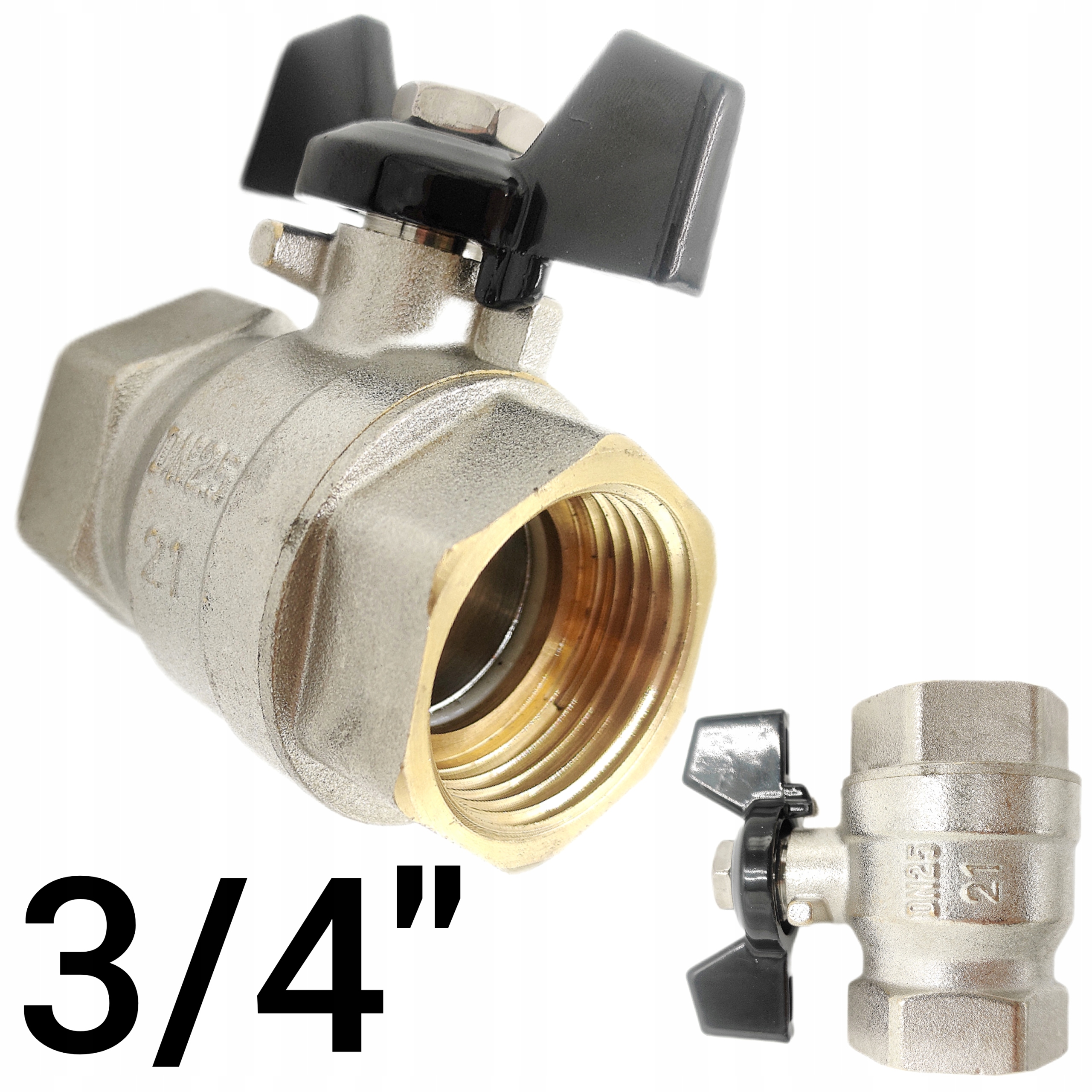 

Zawór Kulowy Motylkowy 3/4'' Pełnoprzelotowy Tytan