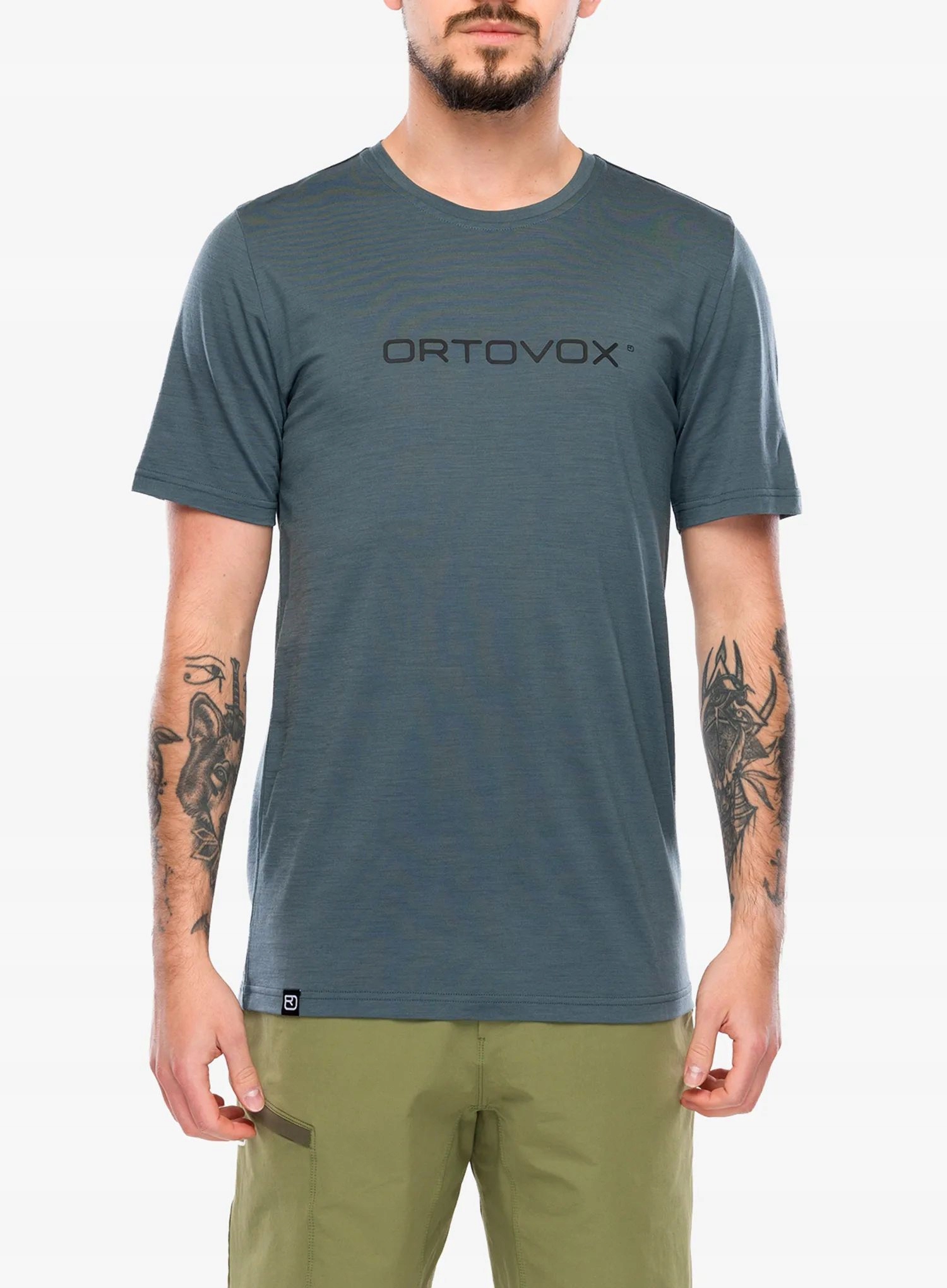 Tričko s potiskem Ortovox 150 Cool Brand Ts dark arctic grey XXL