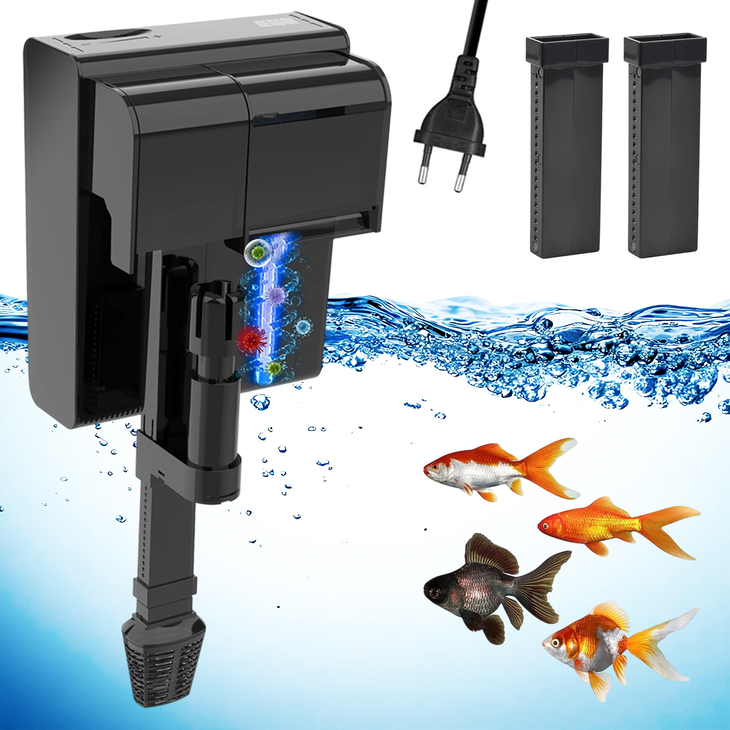 Vnější Akvarijní Filtr, 450 L/h, Uvc 4V1, Regulovatelný Průtok Filtru