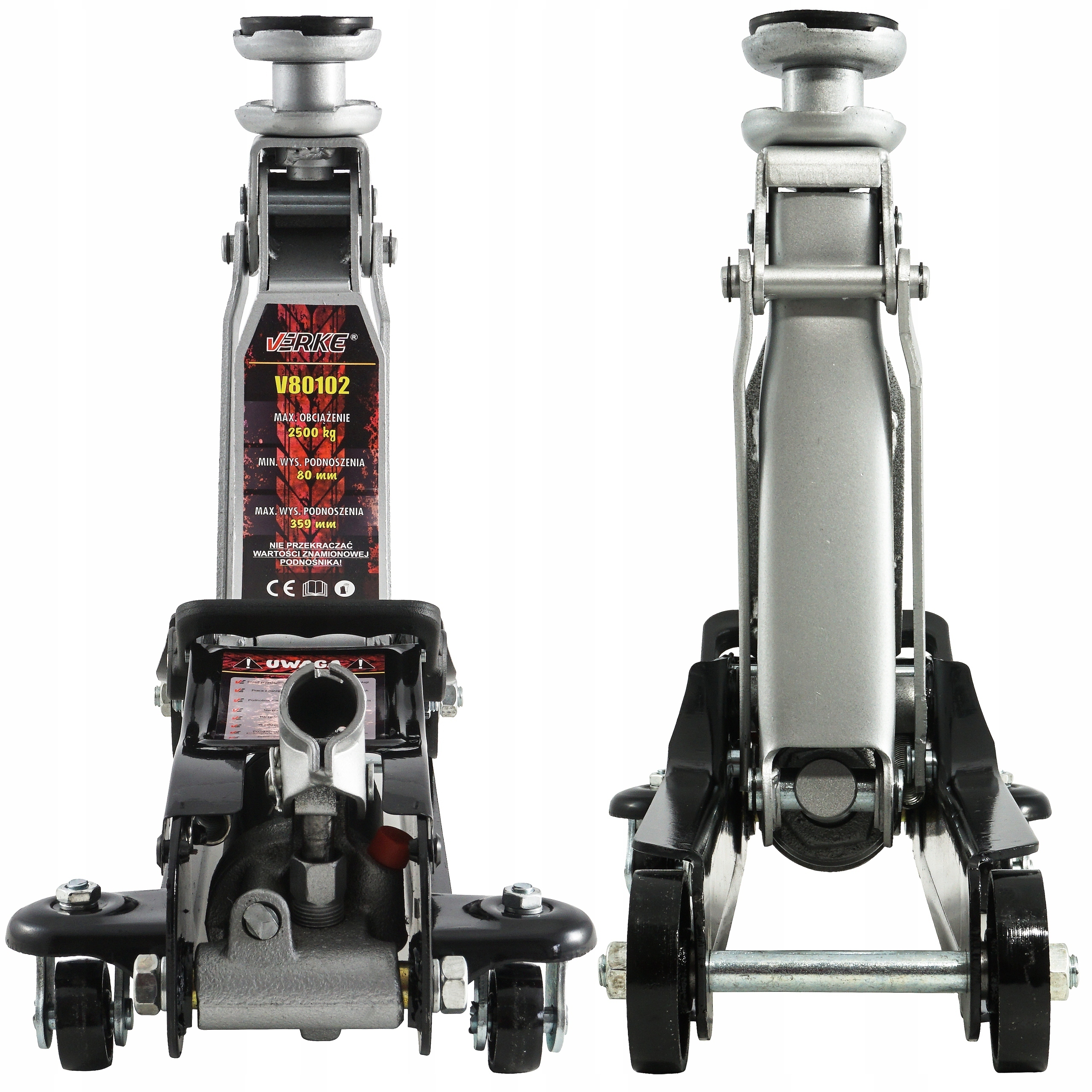 PODNOŚNIK SAMOCHODOWY HYDRAULICZNY LEWAREK ŻABA NISKOPROFILOWY NISKI 2,5T Minimalna wysokość podnoszenia 80 mm