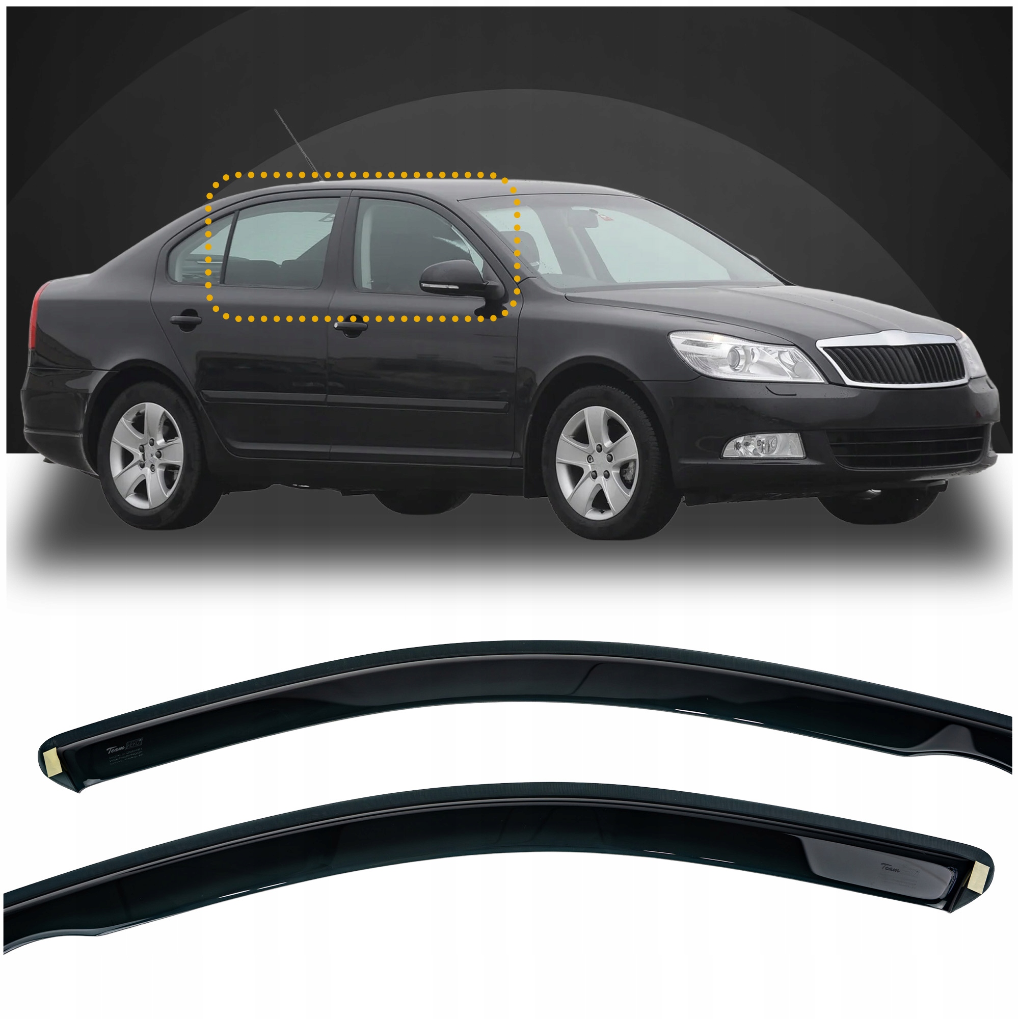 Deflektory bočných okien Heko pre Škoda Octavia II 2004-2013 Liftback 4 ks
