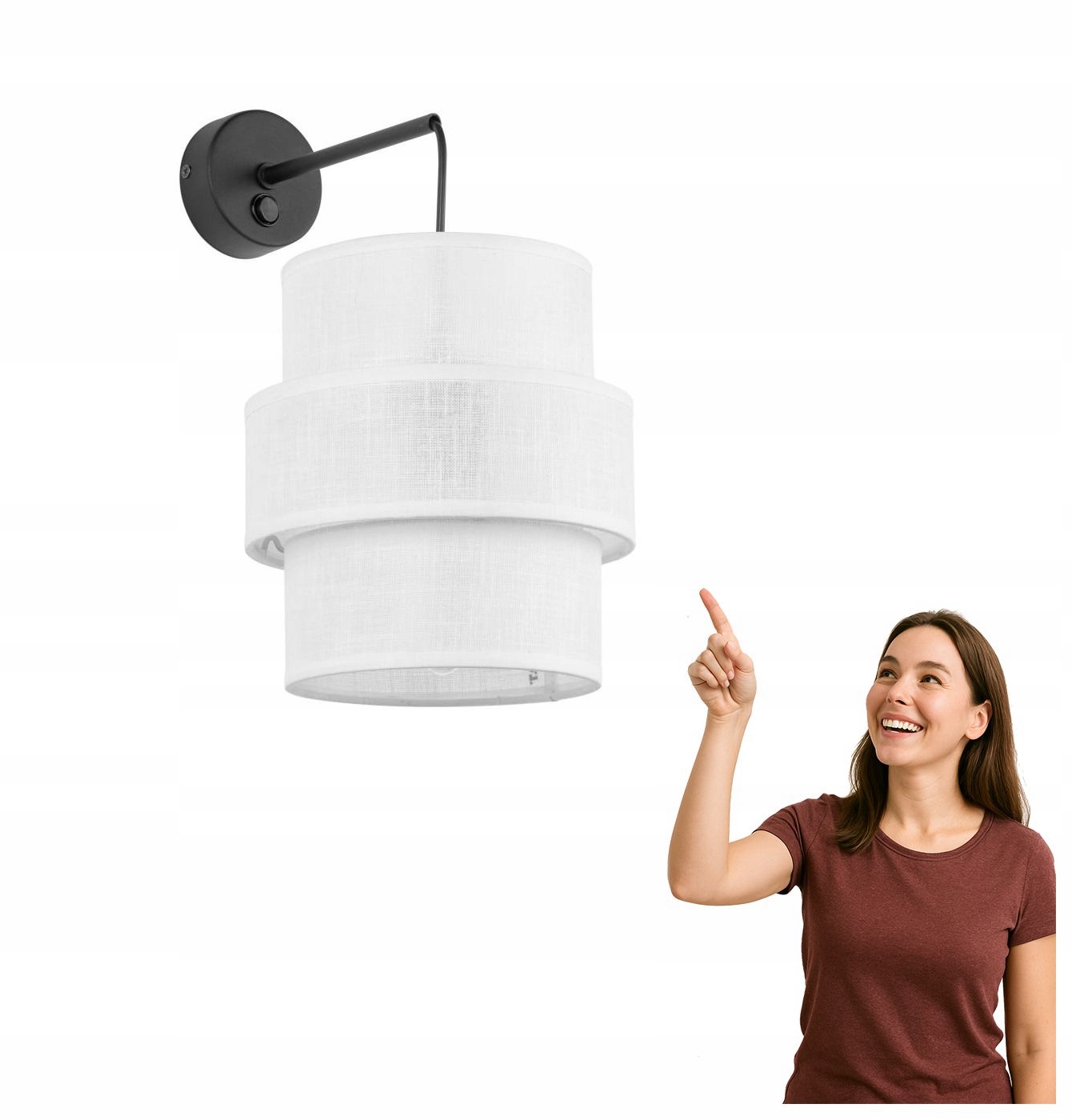 Nástenné svietidlo s vypínačom Calisto White 5956 Tk Lighting