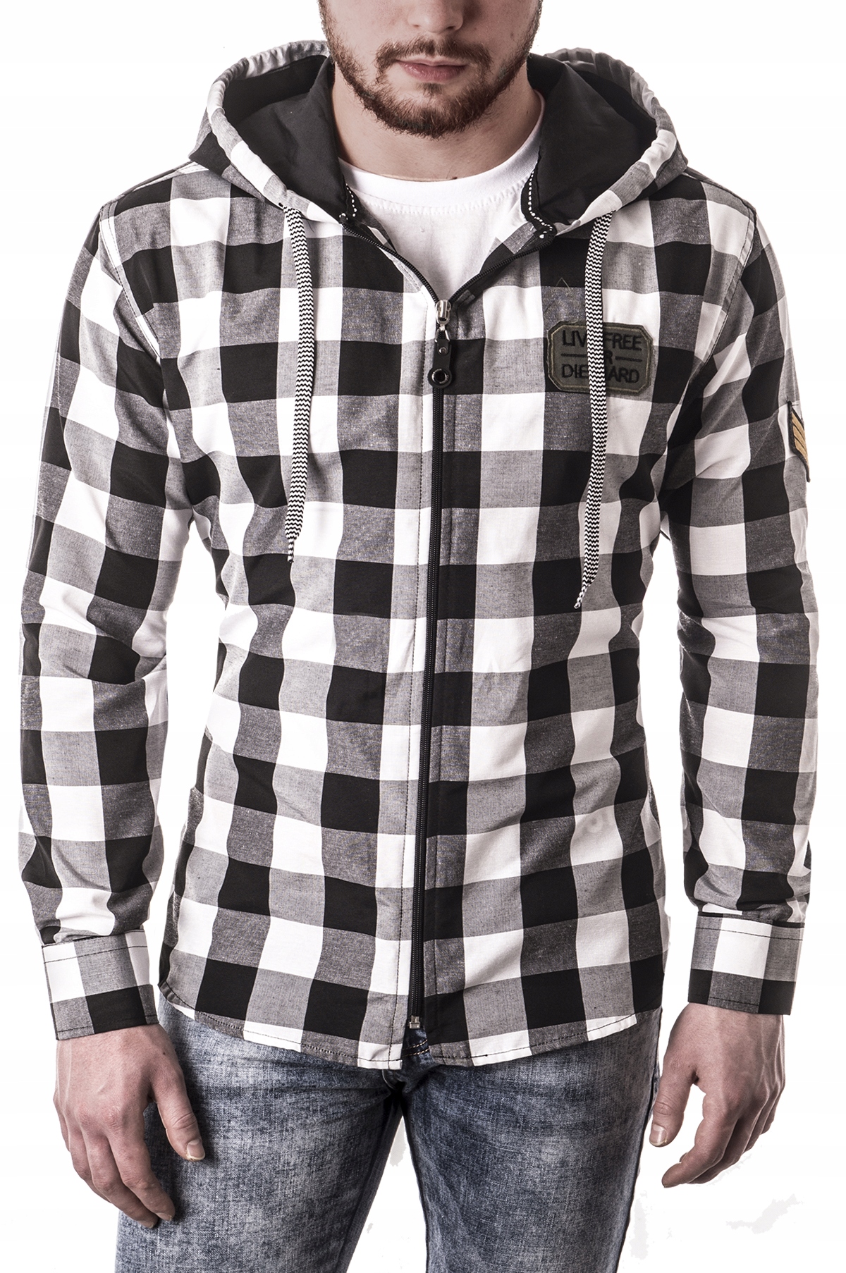 M - KOSZULA MĘSKA CASUAL Z KAPTUREM 19-614A Marka Matt