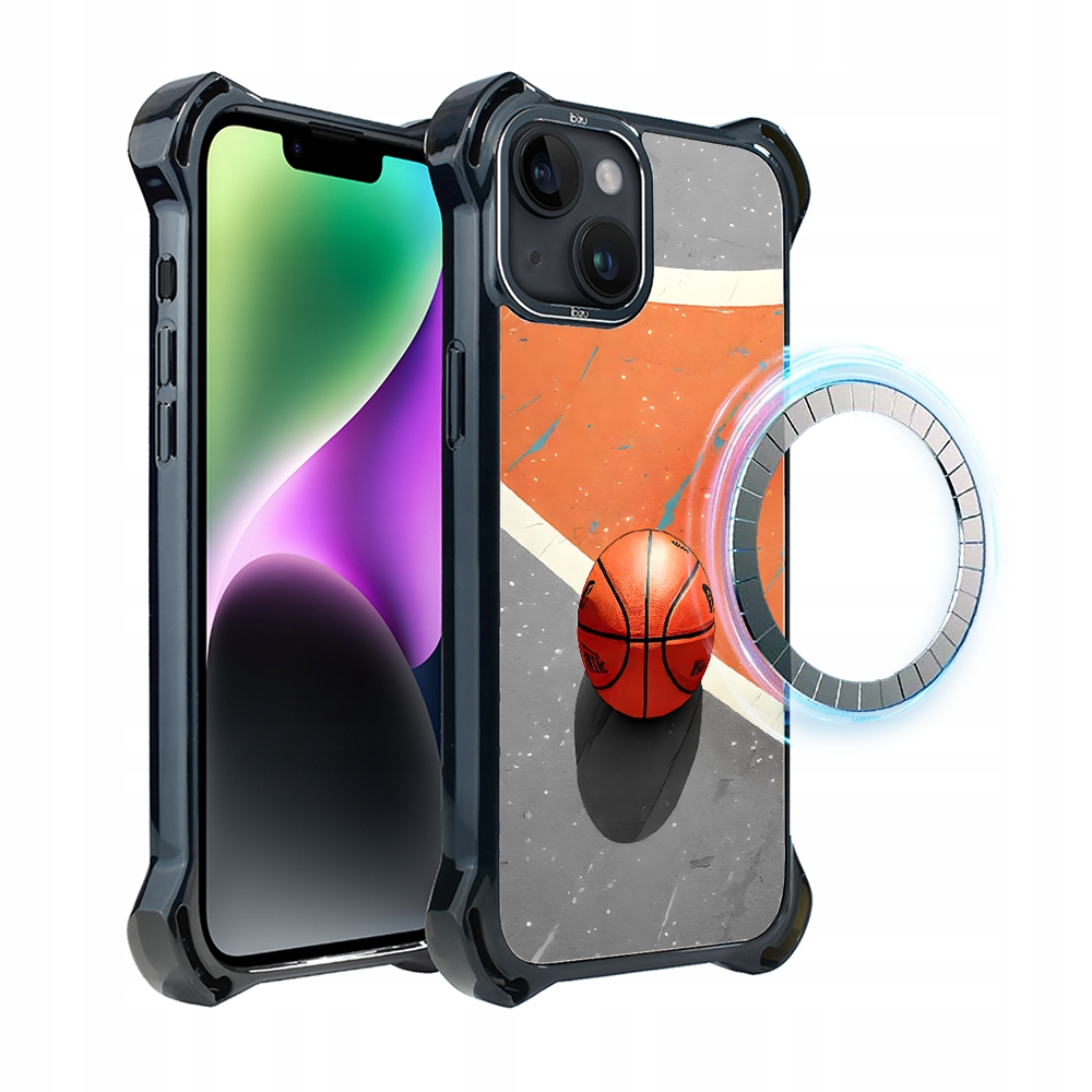Pouzdro pro iPhone 14 Ibizu DropGuard Ultra s MagSafe, Basketbal