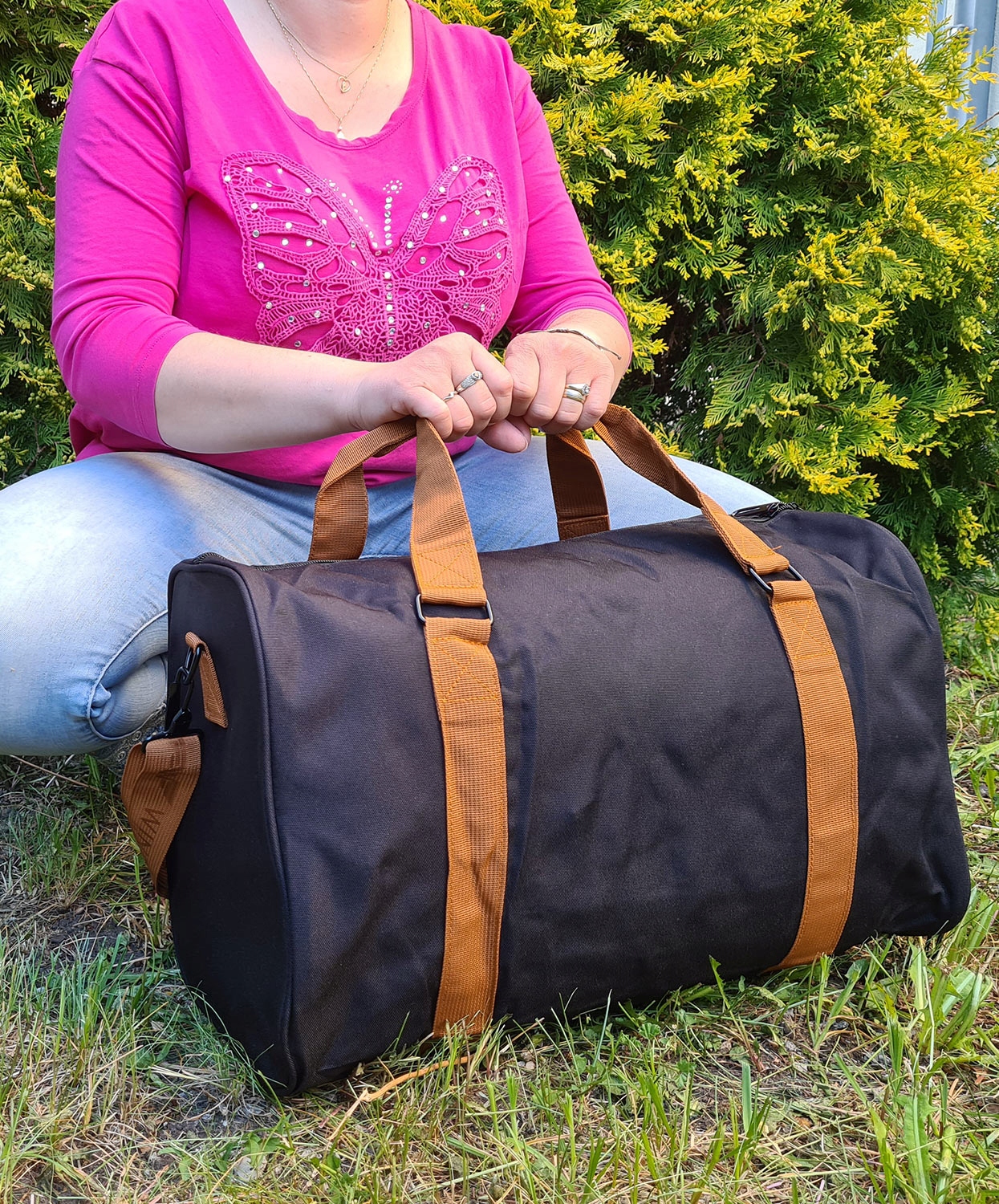 TRWAŁA TORBA PORÓŻNA WEEKENDOWA SPORTOWA 35L WINGS 003B Długość paska 116 cm