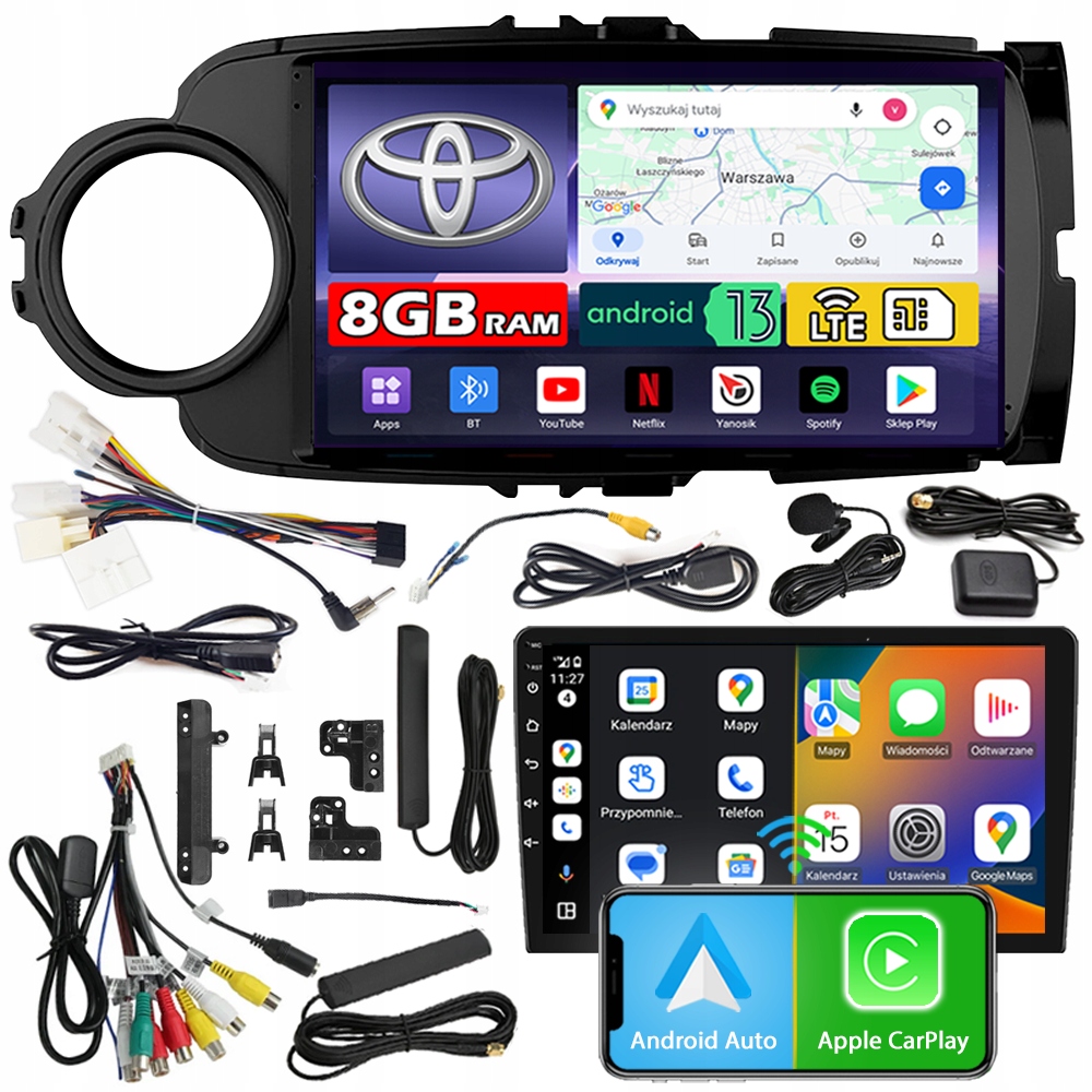 Autorádio Ncs ZQ9 Toyota Yaris 3 2011-2020 Black Android 8GB Lte