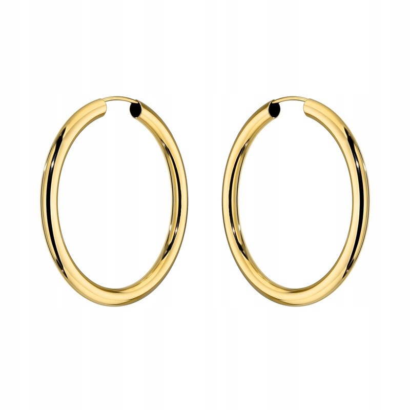 Zlaté Náušnice Dámské pr. 585 Hladká kolečka Kolečka Kroužky 27mm 14k