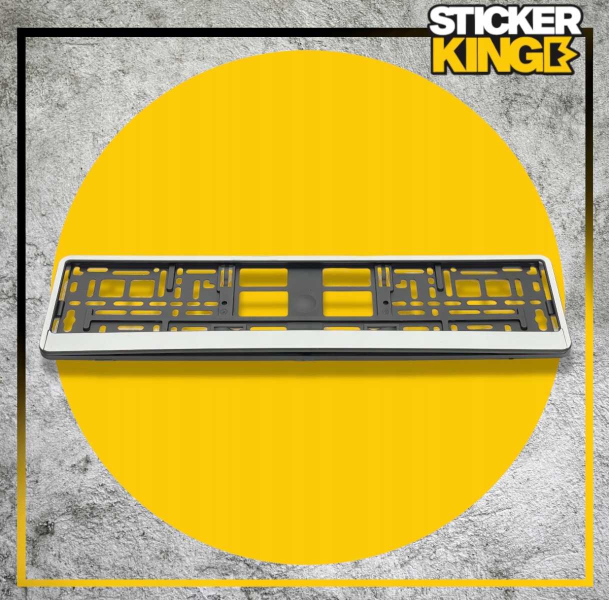 Ramka pod tablicę rejestracyjną do SAMOCHODU BIAŁA Z ATESTEM PL DE UE Producent StickerKing