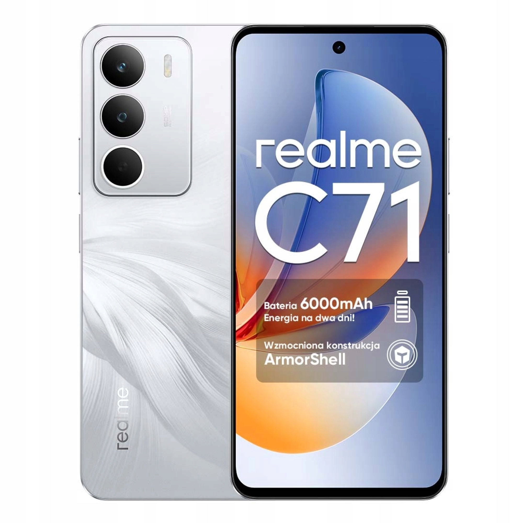 Smartfon realme C71 8/256GB 6,67" 120Hz 4G Nfc 6000 mAh Biały