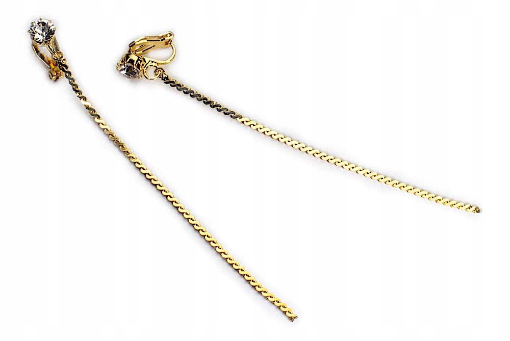 

Długie Klipsy Złote Łańcuszki Kryształy Kiara