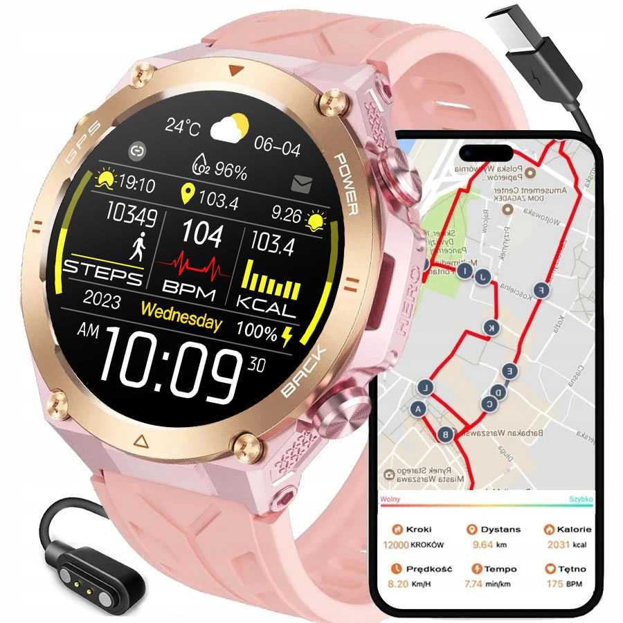 Dámské hodinky Chytré Hodinky Rbn s Gps, kompasem, barometrem, voláním a baterií 600 mAh