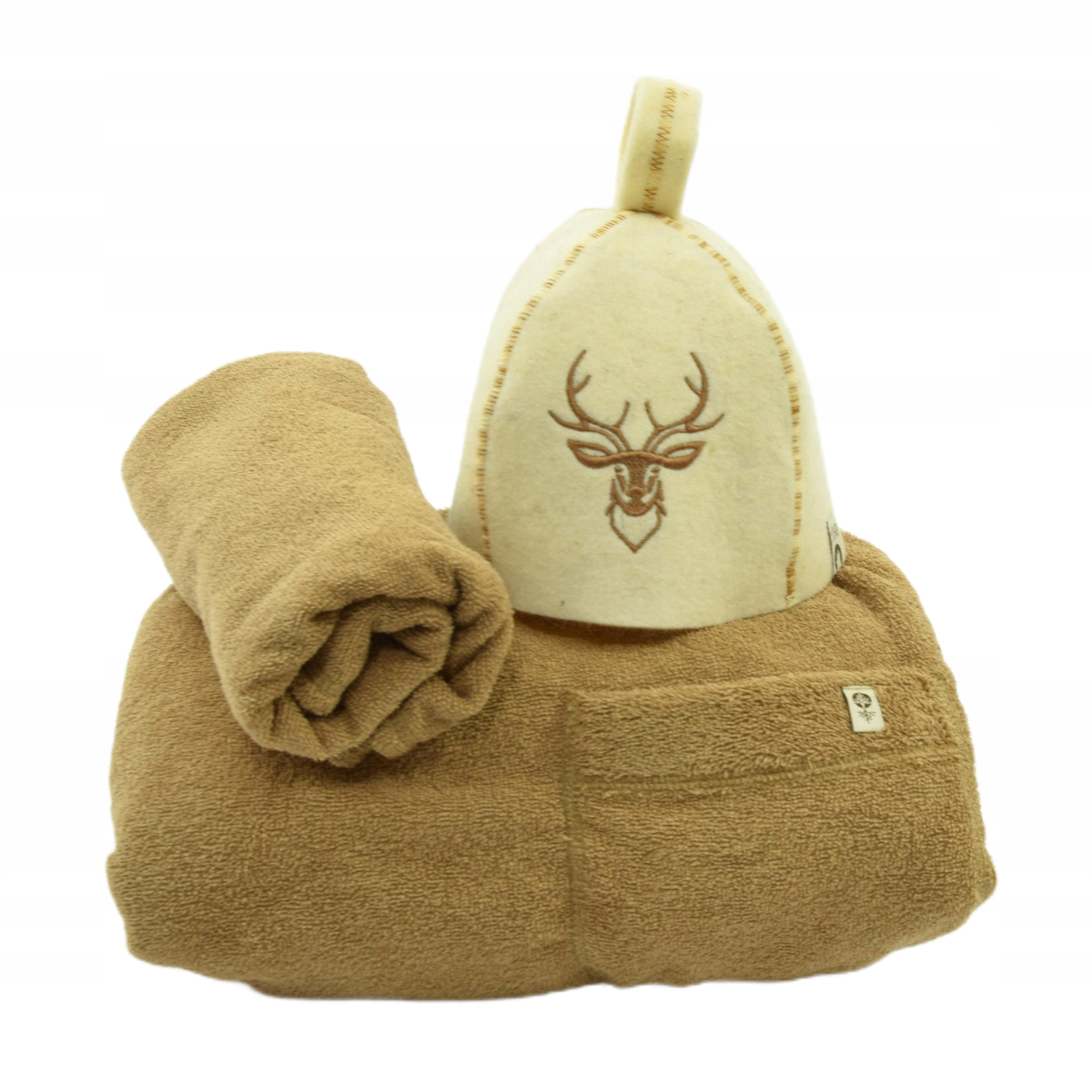 Čepice Klobouk Vlna Ručník do sauny Pánský set 3 cz vel XL