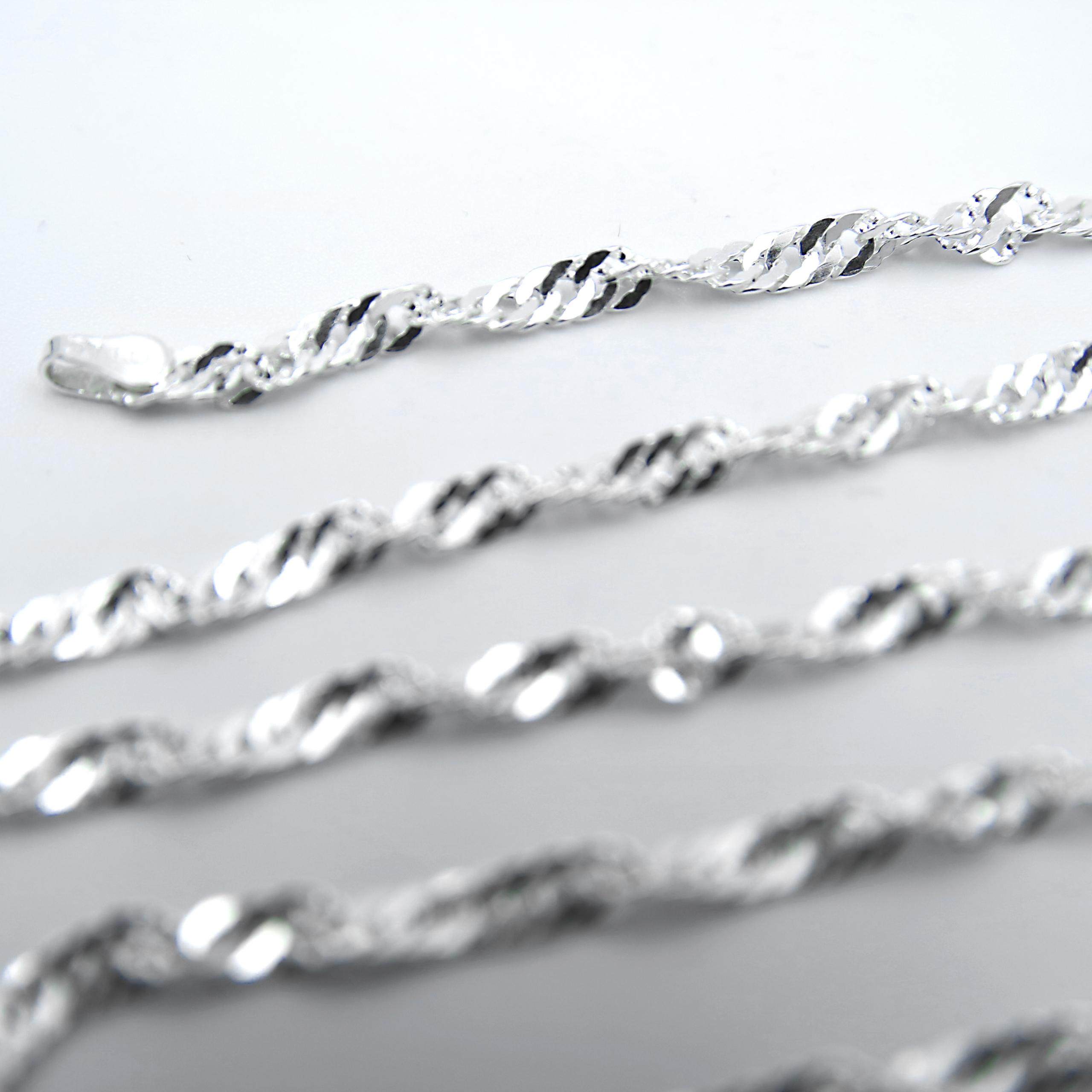 SINGAPUR Łańcuszek Srebrny 925 2,9mm 6,7gr 60cm Próba srebra 925