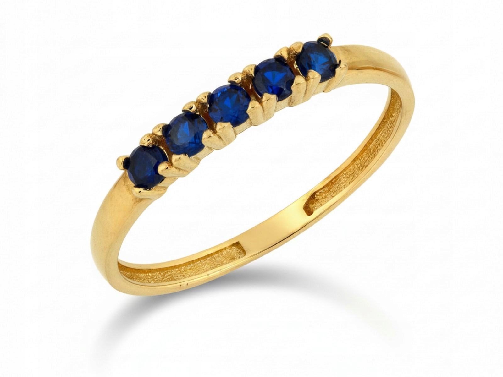 Prstýnek ze zlata 585 zirkon modrý jako dárek 14 karátů