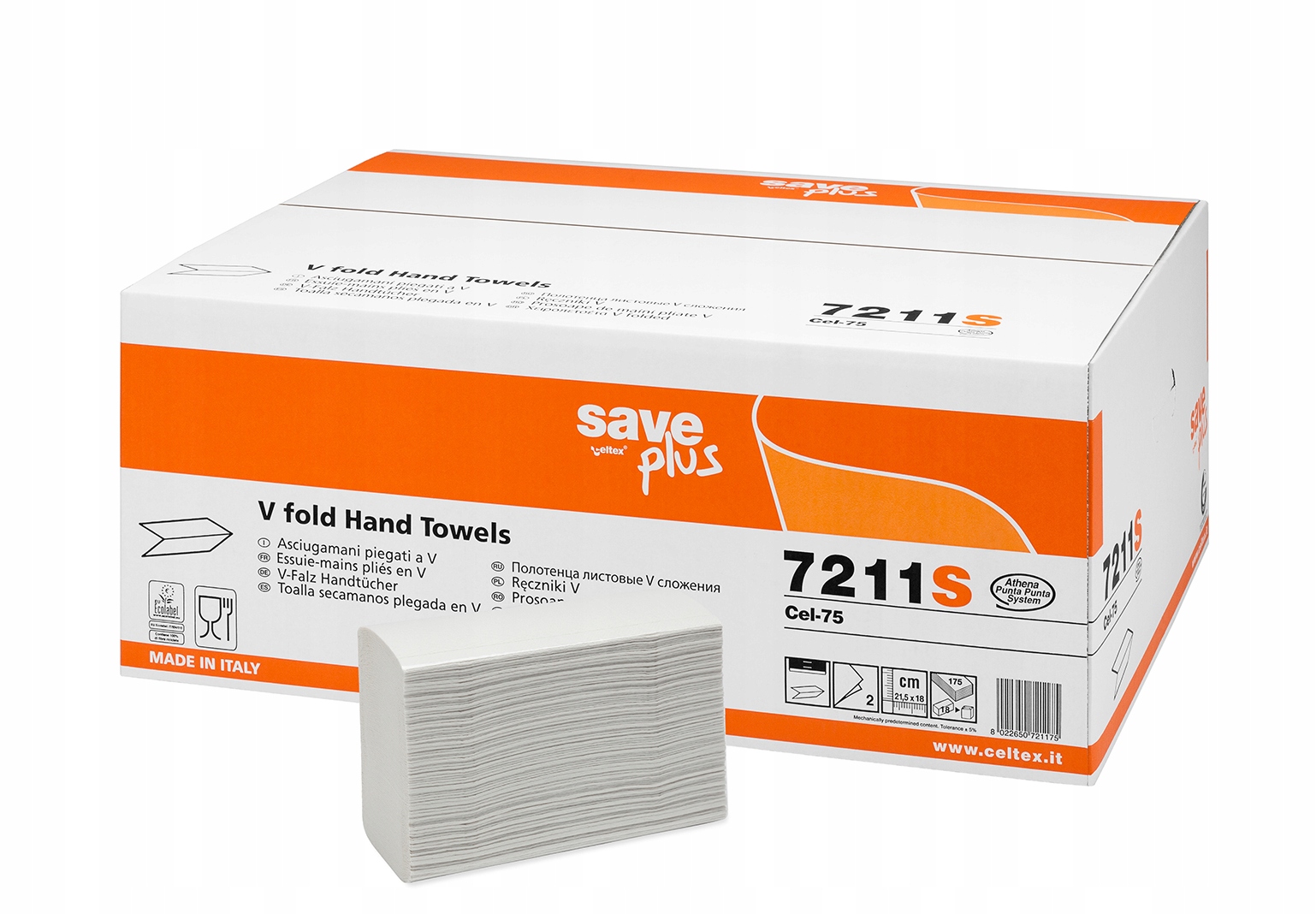 Levně Papírové ručníky skládané V Celtex 3150 ks Slim, H2, 2 bal. Kurýr