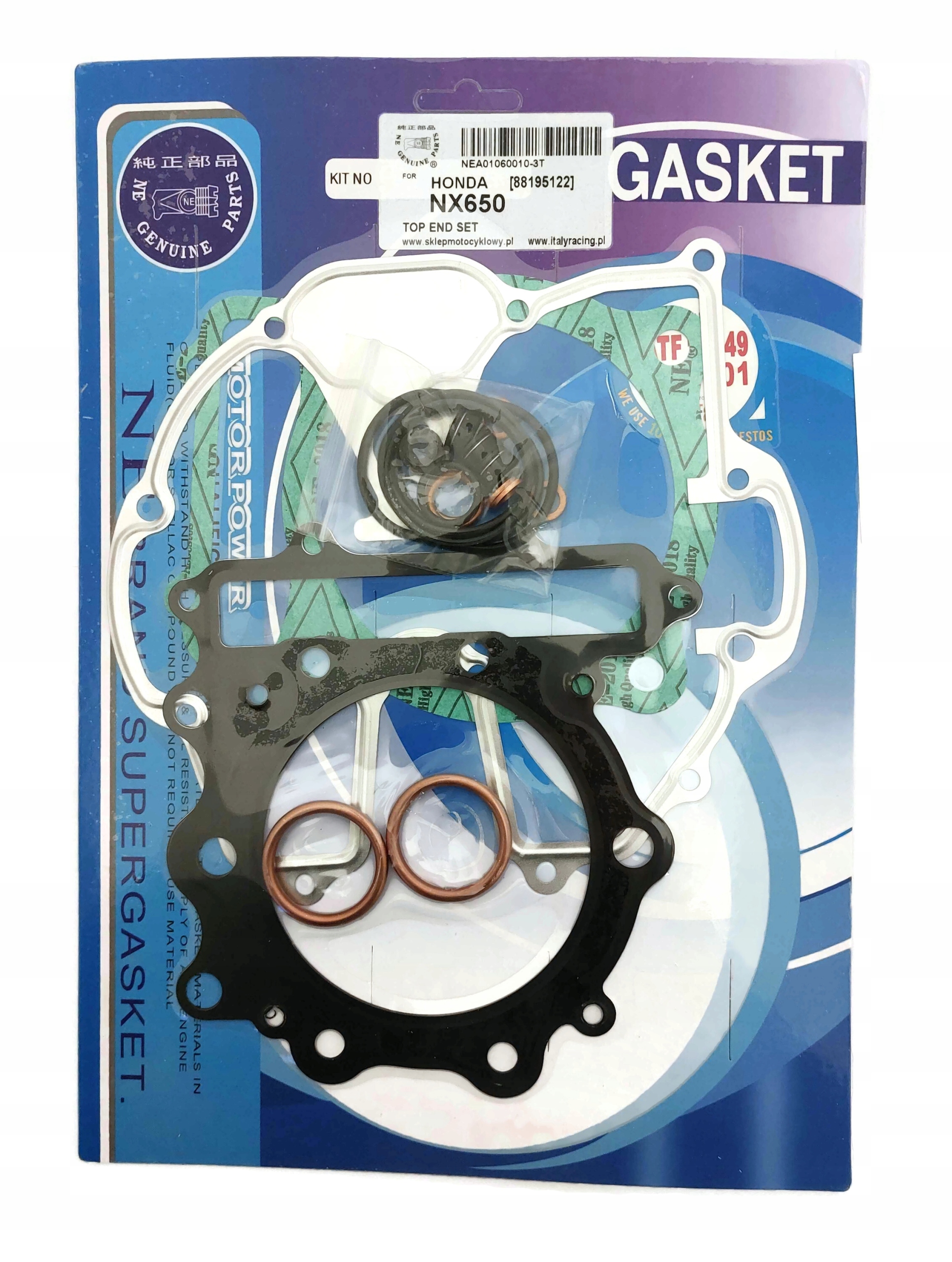 Zestaw uszczelek góry silnika Honda Nx 650 Dominator 88-00 Slr 650 Fmx