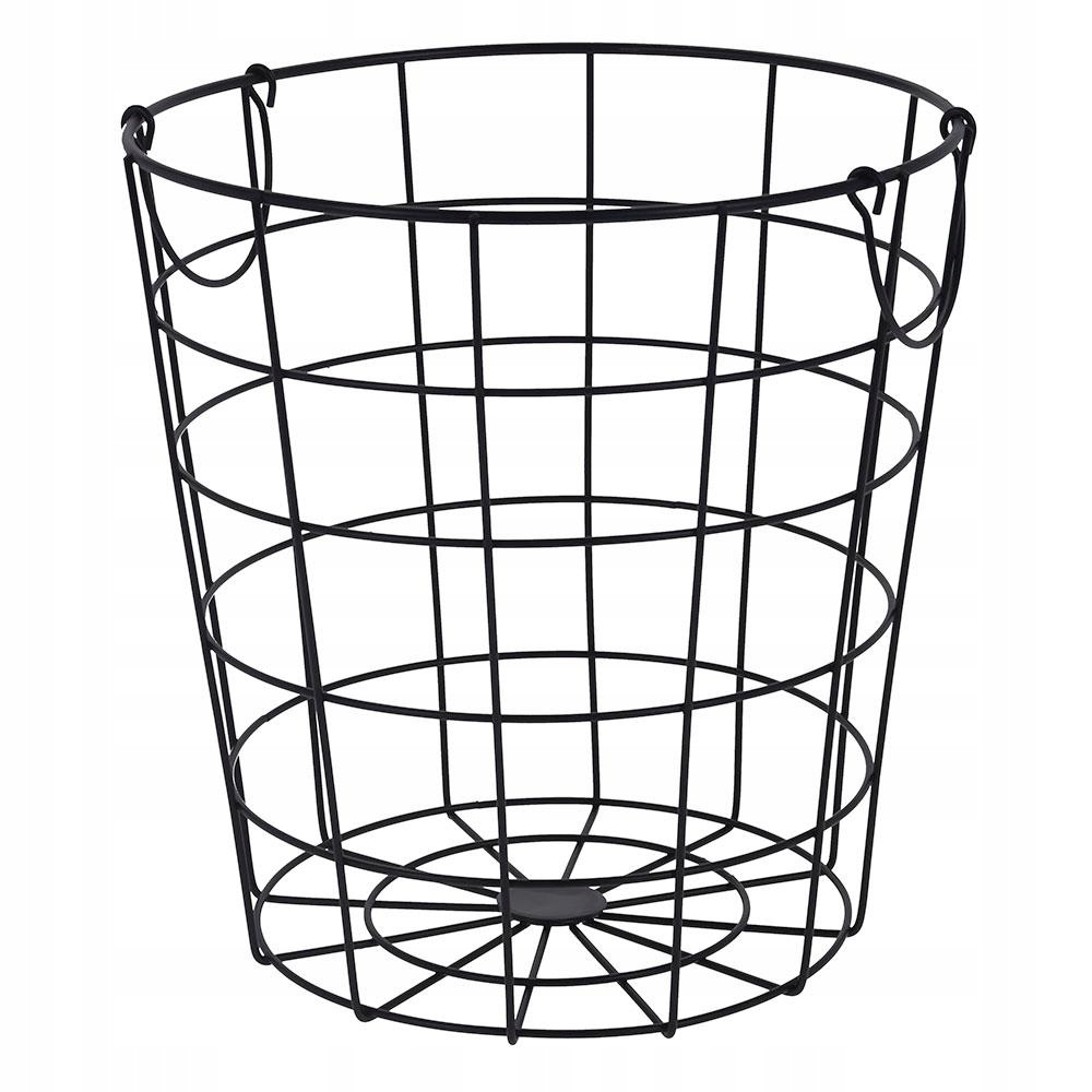 

Kosz metalowy Czarny druciak 39 cm Koszyk Loft