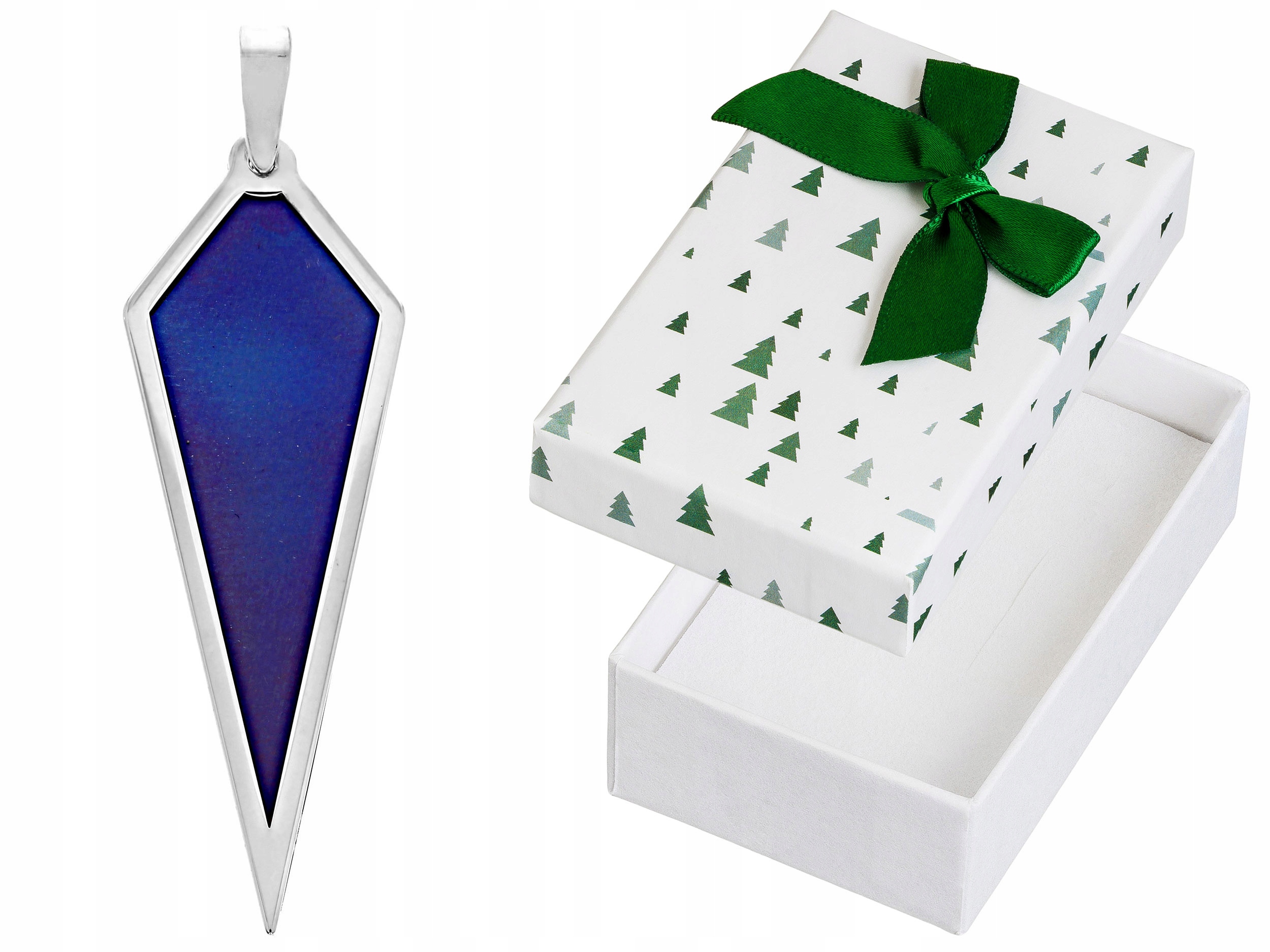 Stříbrný přívěsek s titanem Modrý Geometrický rhodiovaný Přívěsek Stříbro