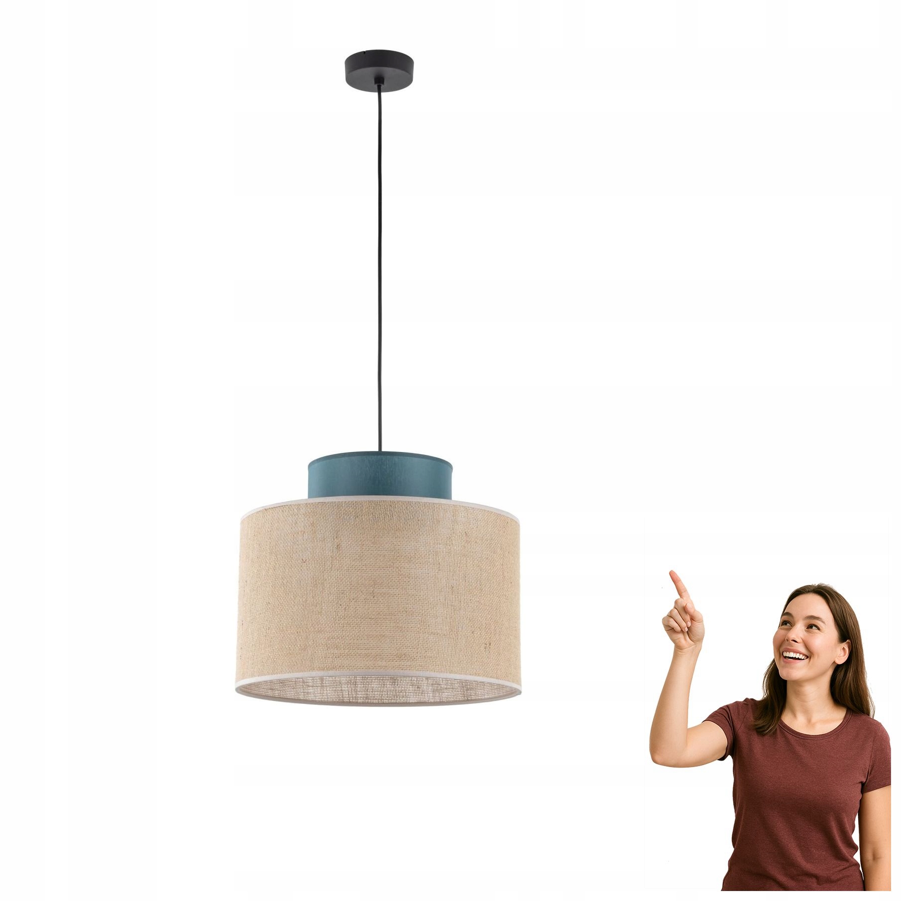 Závěsná lampa Duo Juta Green 3256 Tk Lighting