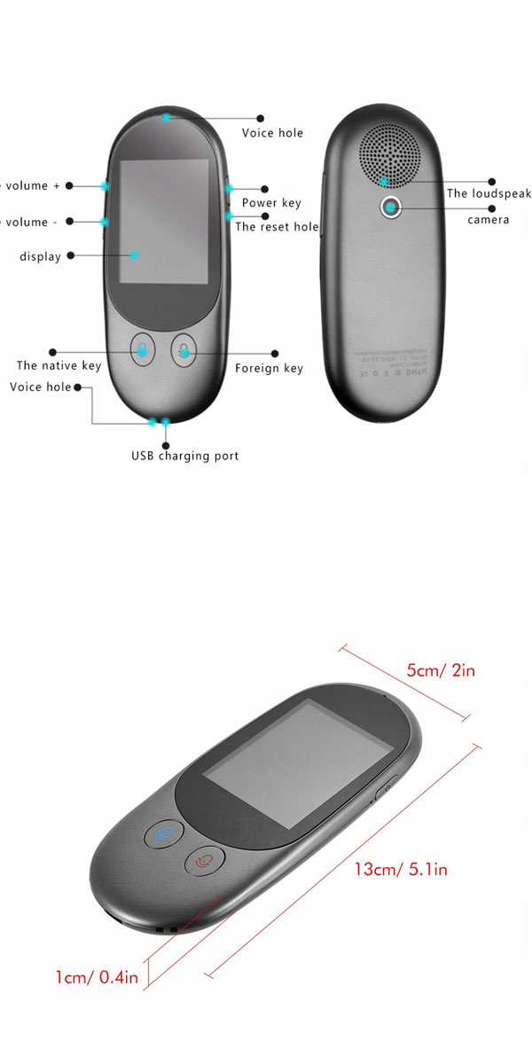 Elektroniczny Tłumacz 51 język kamera translator Wielojęzyczny Tak