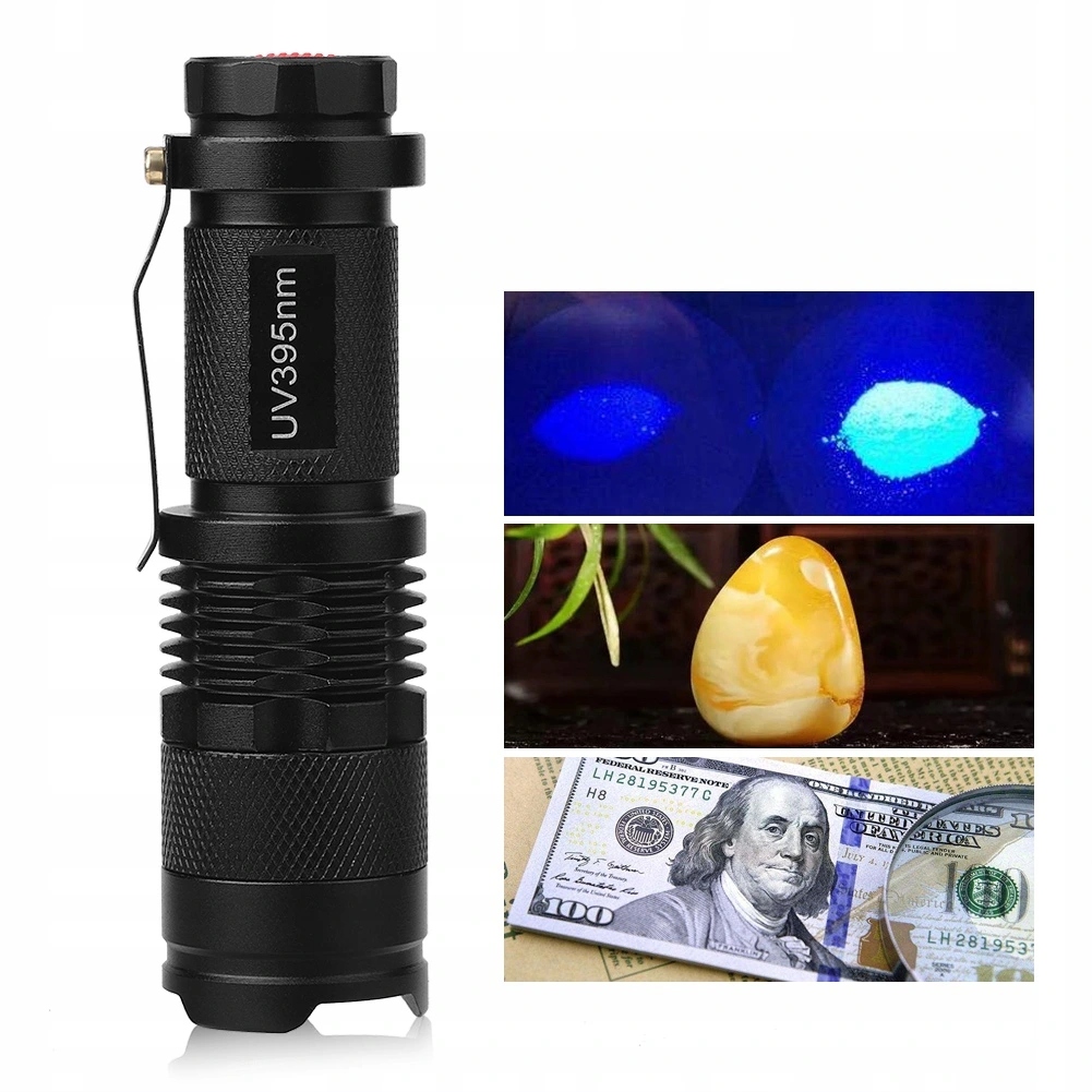 LATARKA UV LED ULTRAFIOLETOWA LAMPA BURSZTYNÓW Stan opakowania oryginalne