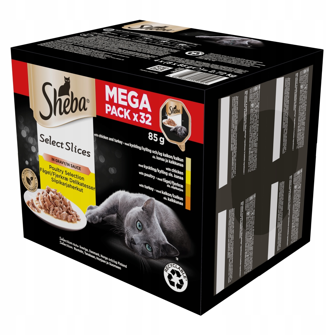 Sheba Selection Pack Vlhké Krmivo v omáčce pro kočky 32 x 85 g