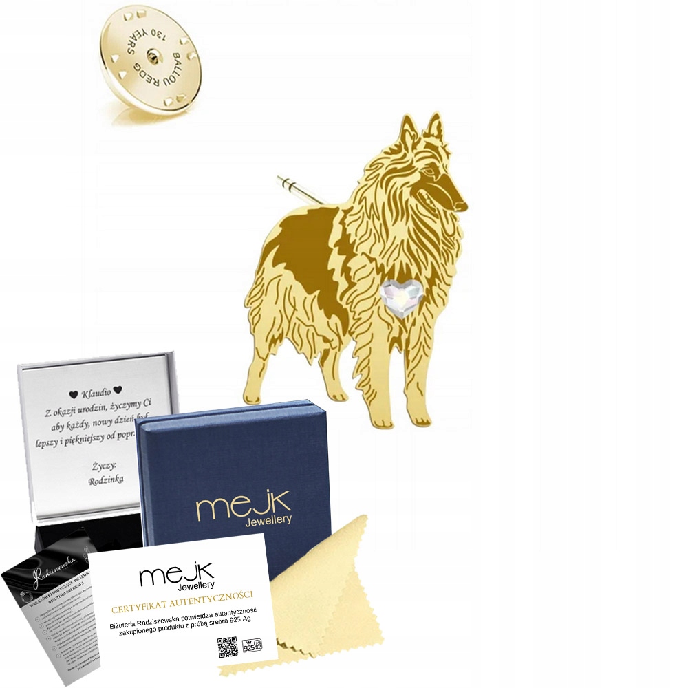 Odznak se psem Ovčáček Tervueren 925 Pin Šperky Brož Dedikace