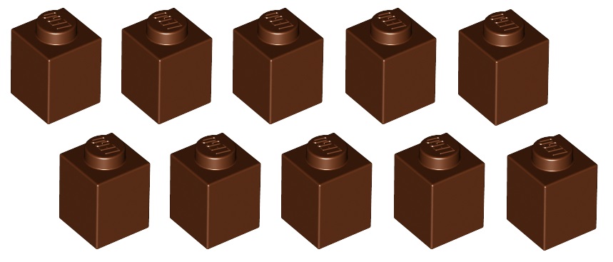 

Lego cegła 1x1 brązowa 10 szt. 3005 Nowa