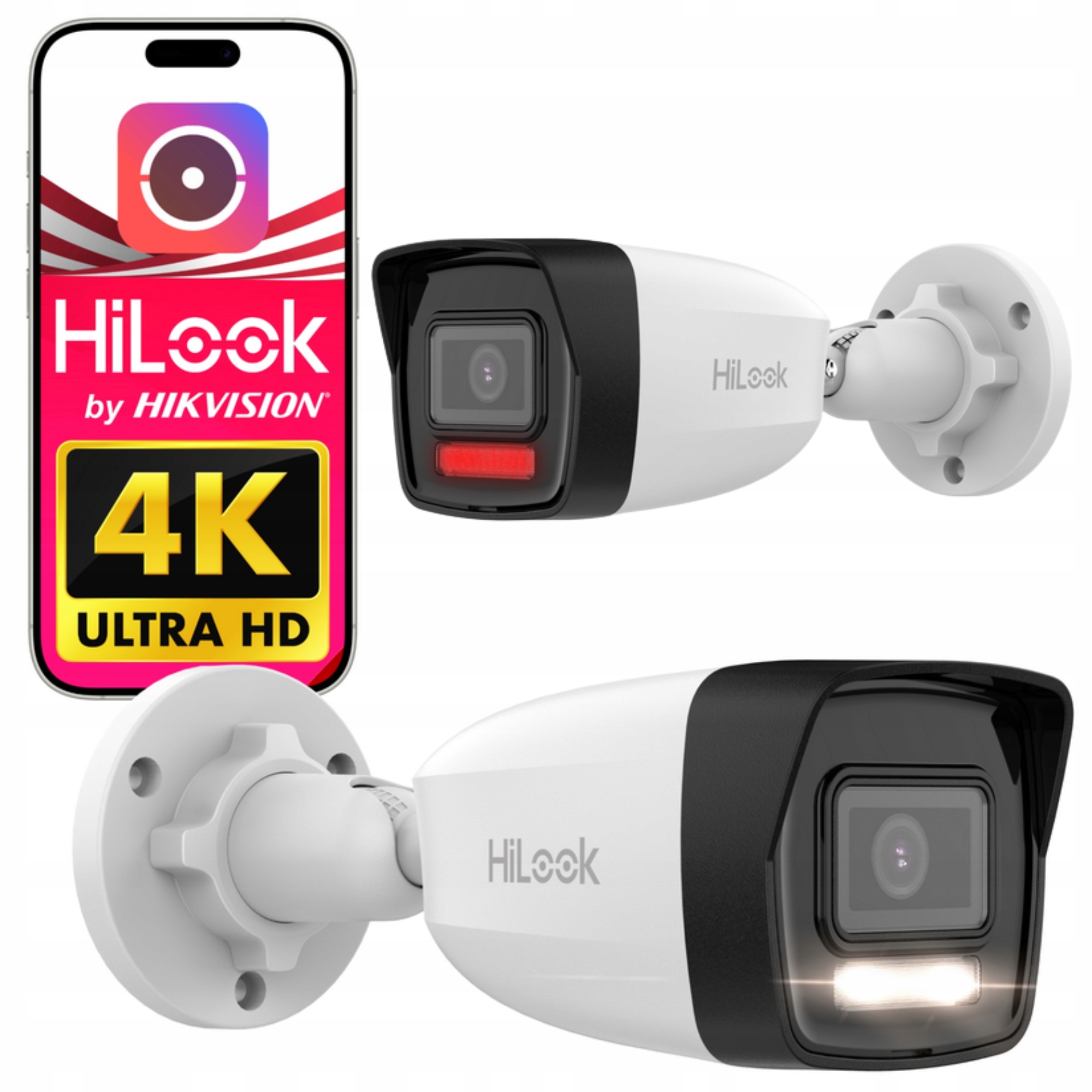 Kamera Ip 4K 8Mpx PoE Zewnętrzna Mikrofon Aplikacja Hilook By Hikvision