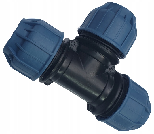 Trójnik do rur PE 25 | Złączka skręcana PE 25 x 25 x 25