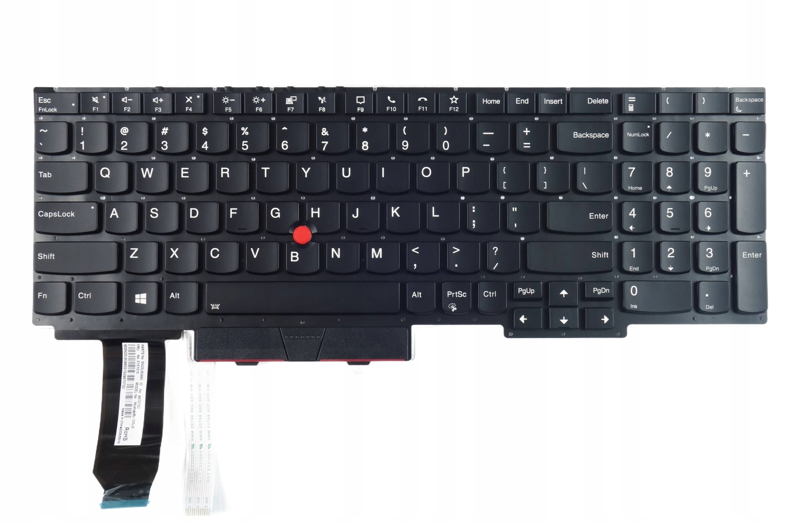 Klávesnice pro Lenovo ThinkPad E15 G1 G2 G3 G4 Led Qwerty Us