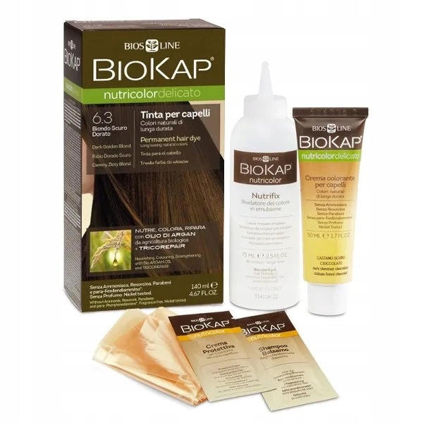Biokap Nutricolor Delicato, barva na vlasy, 6.3 tmavě zlatá