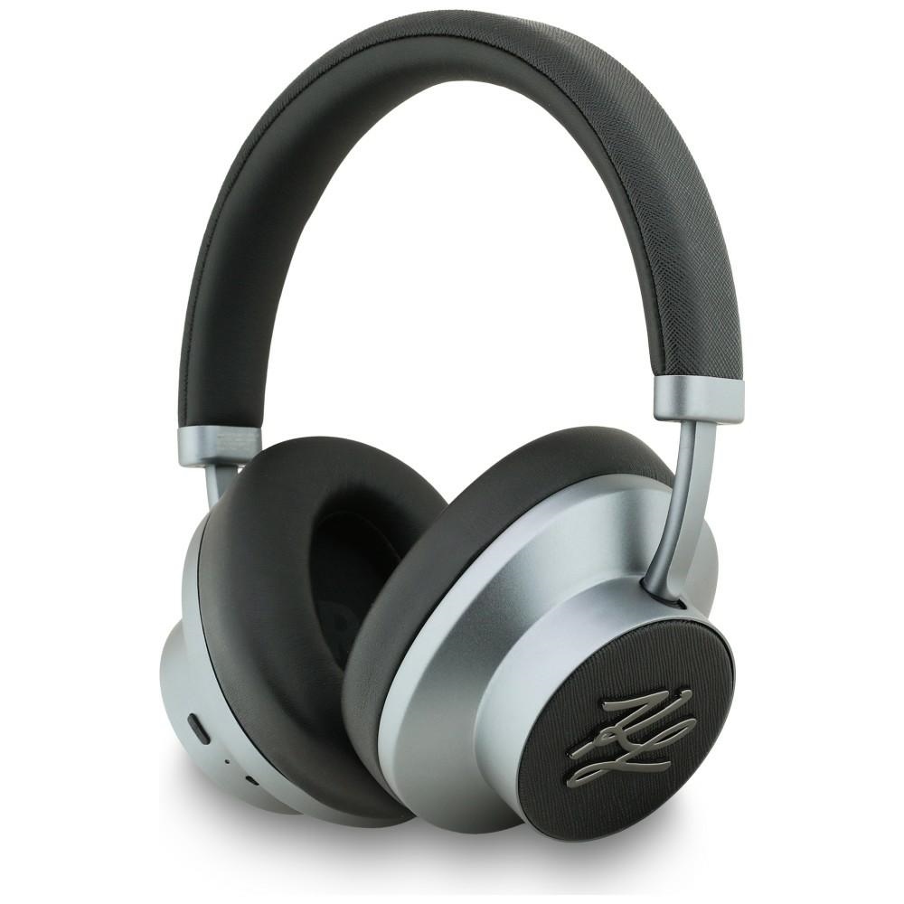 Slúchadlá na uši Karl Lagerfeld Grained Initials Bluetooth Anc čierne