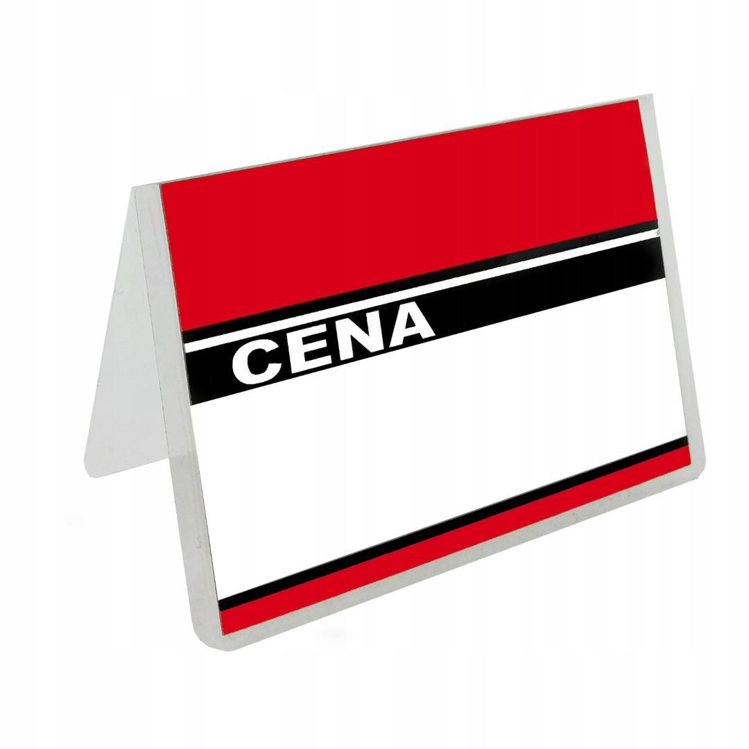

Cenówki laminowane stojące 45x60 czerwone 50sz