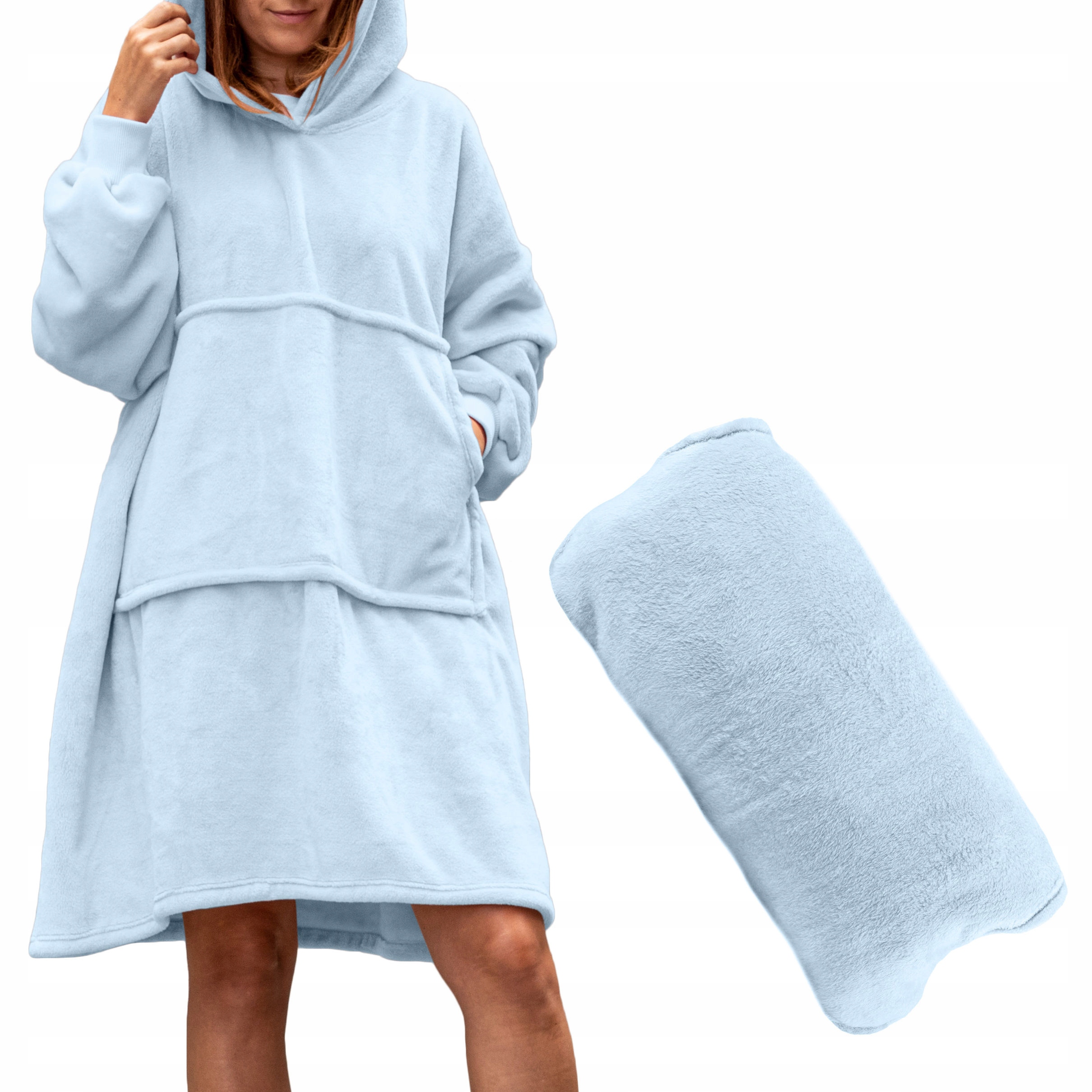 Mikina Mikina Deka Hoodie Oversize Polska Modrá