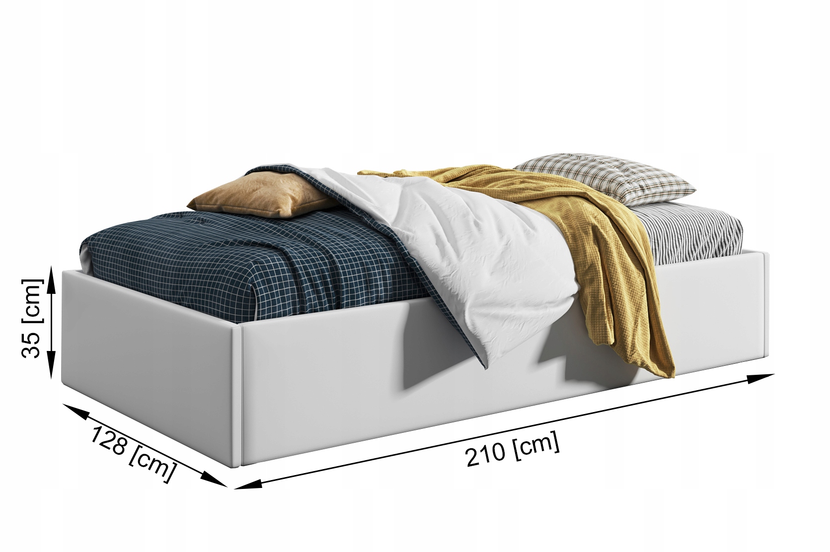 Łóżko młodzieżowe Tapczan 120x200 + POJEMNIK Powierzchnia spania - szerokość (cm) 111-120 cm