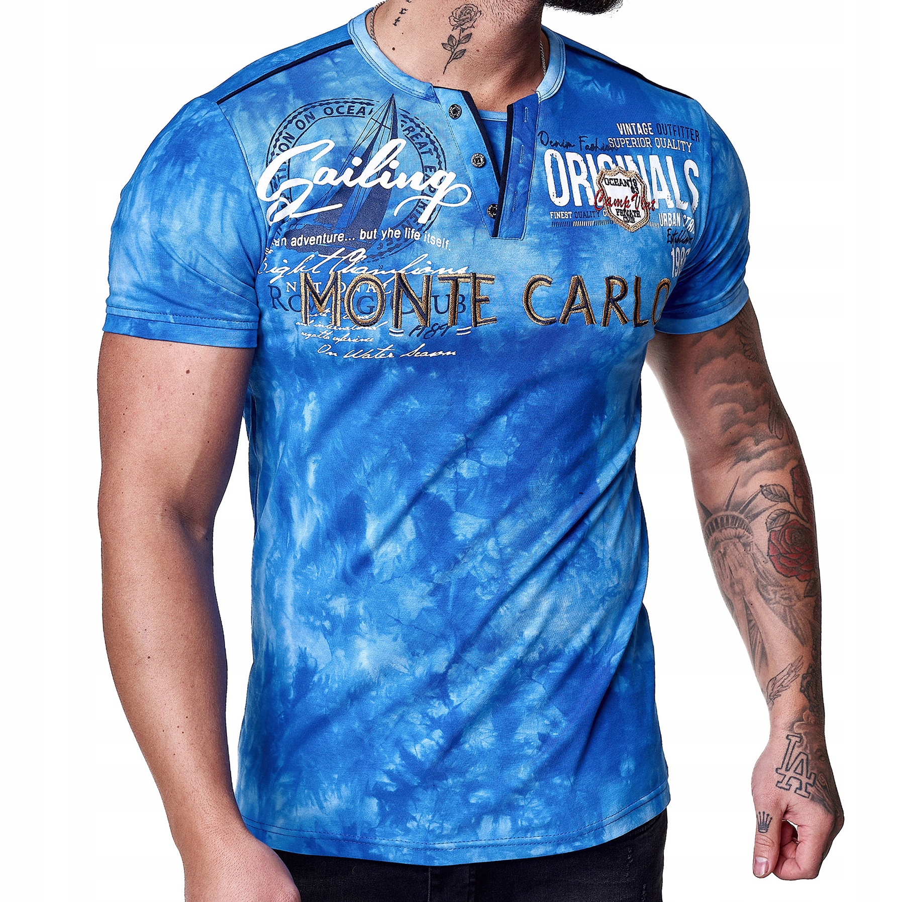 

T shirt Męski Monte Carlo Wyszywany Mazany Hafty