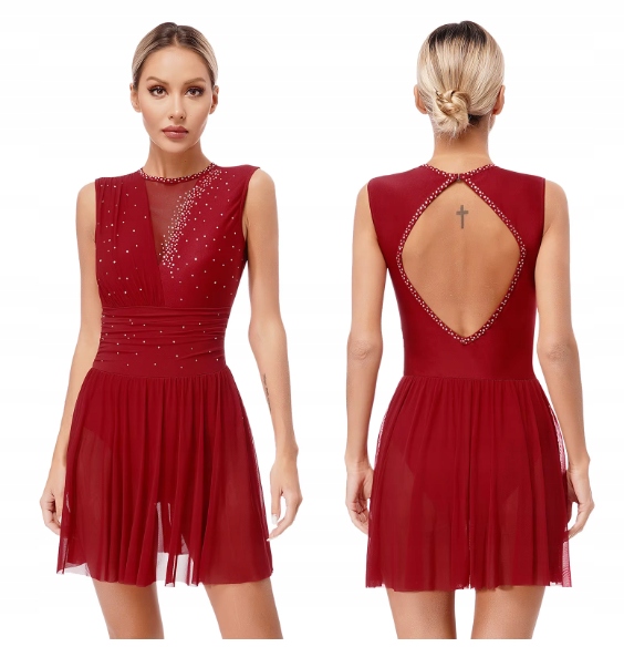 Sukienka Damska Do Tańca Do Baletu Body Strój Bordowa M Tutu 2618