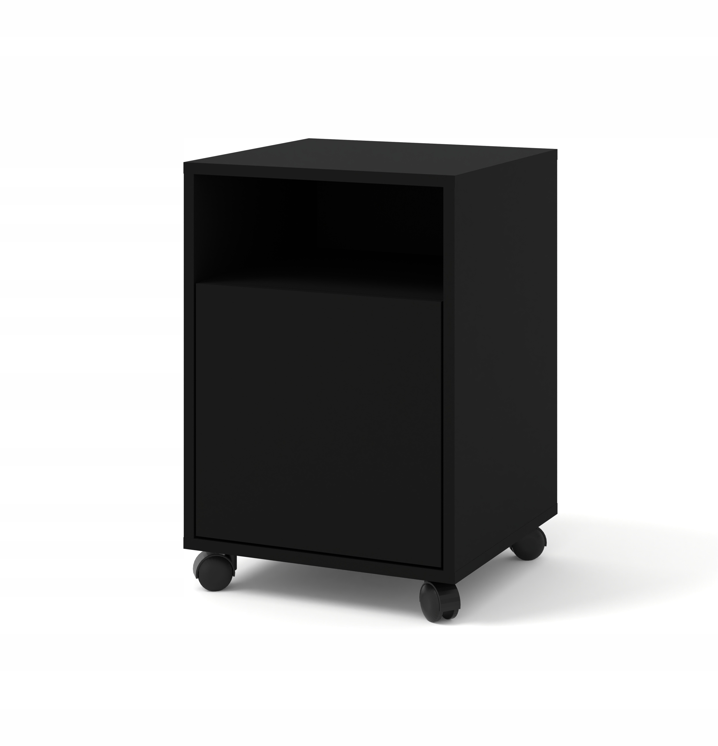 Kontenerek Bimotion 41x40x59 cm na kółkach Szafka pod biurko czarny mat