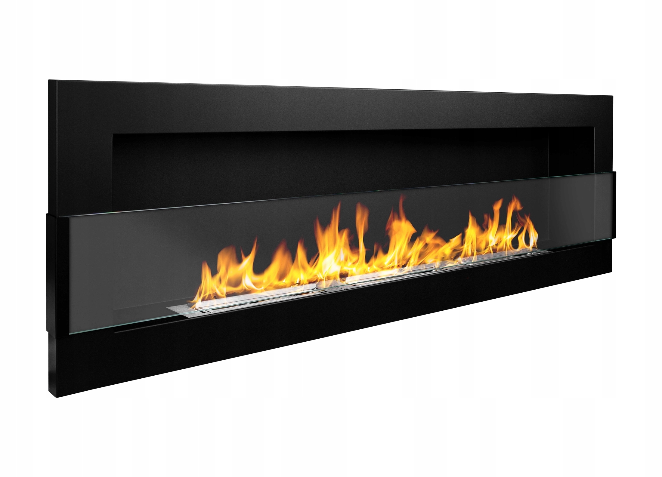 Závesný Bio-krb So Sklom 1200X400 MM Čierny Matný Štruktúrovaný, Na Biopalivo