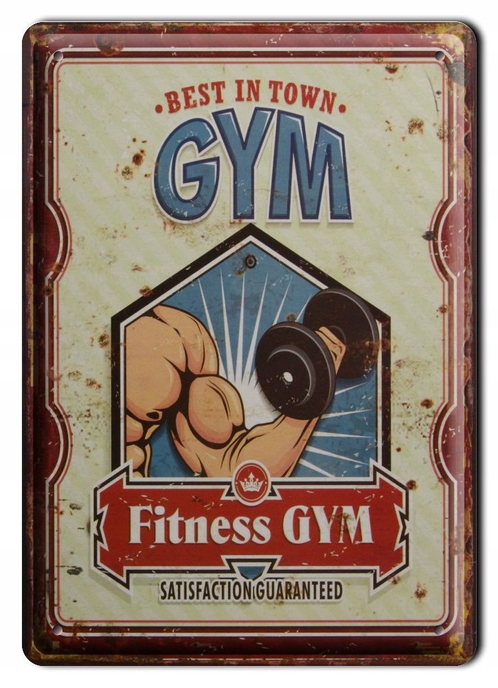 Fitness Gym Metalowy Szyld Plakat Vintage #00763
