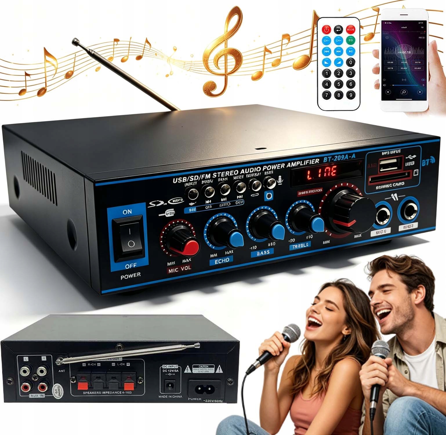 Wzmacniacz audio Pyle 2.1 Bluetooth czarny