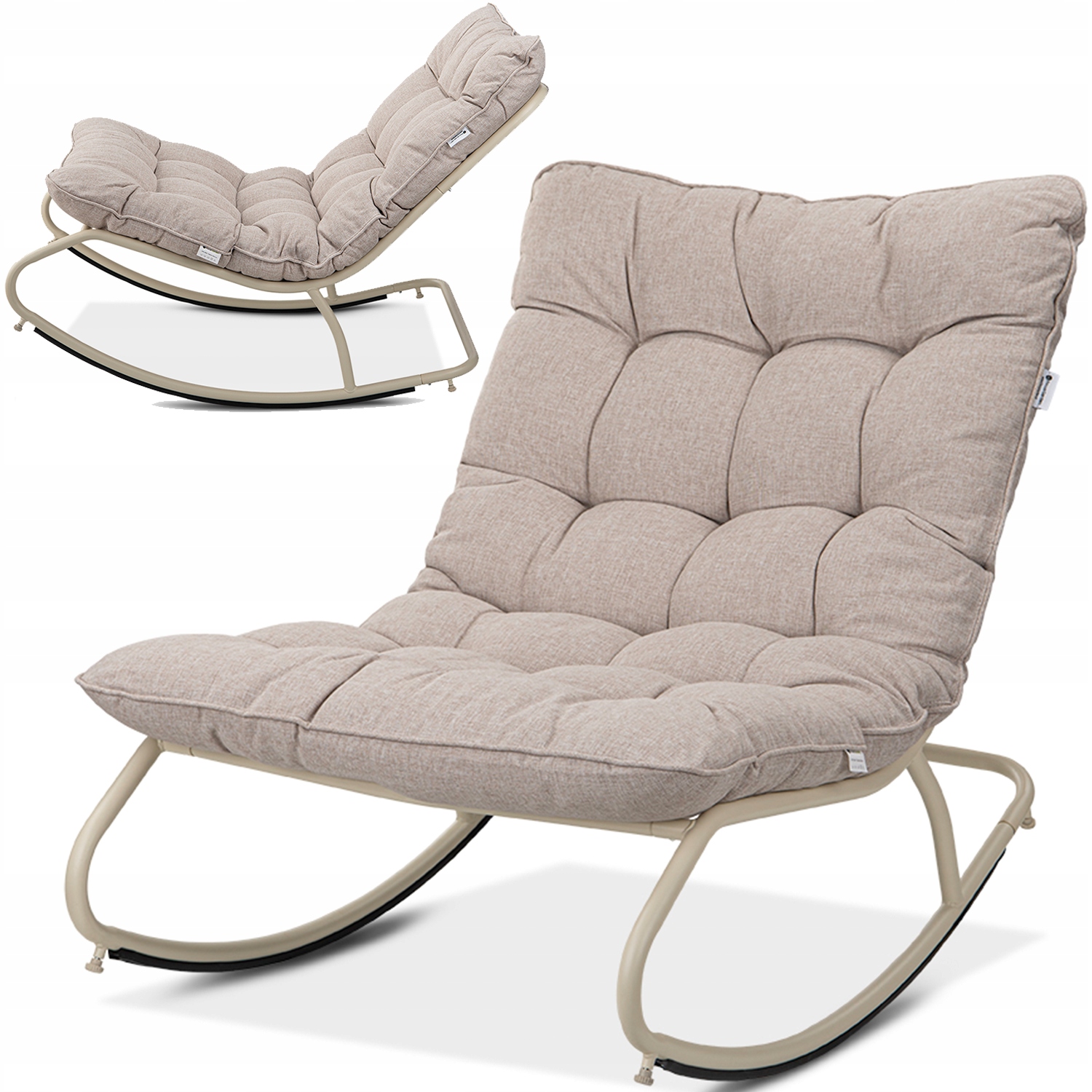 Zahradní Houpací Křeslo Agava s Polštářem na Terasa Balkon do 120 kg béžové