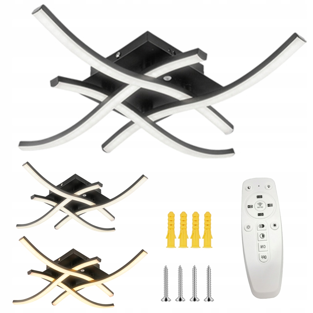 Stropní Svítidlo 42W Moderní Led Lustr 3 Light Barva 4 Světelné Lišty