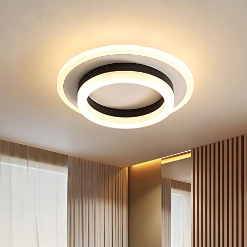 Lampa Led Plafon Sufitowa Czarna 3000K 22W