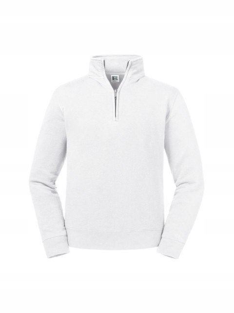 Pánská mikina s krátkým zipem Authentic Russell Bílá 4XL