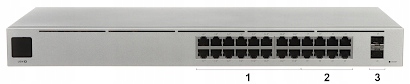 UBIQUITI UniFi Switch USW-24-PoE, 24 port Layer 2; (16) GbE PoE+, (8) GbE, (2) 1G SFP, 95W — 16