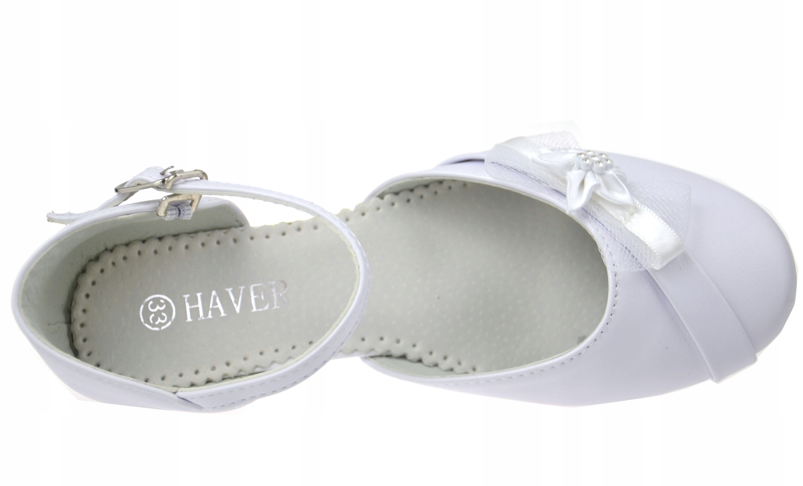 PANTOFELKI Komunijne Mały obcas Cyrkonie BIAŁE r32 Płeć dziewczynki