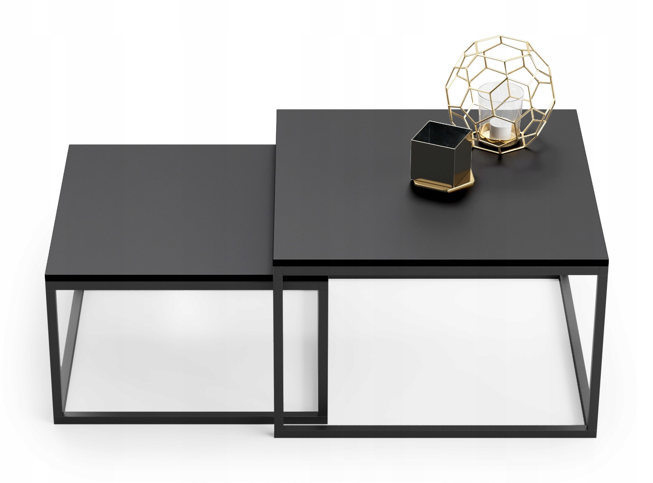 

Stolik kawowy ława 2w1 Twin loft metalowy czarny