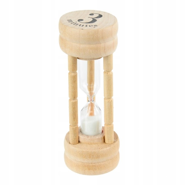 

Klepsydra Drewniana 3 Minuty 10 CM Biały Piasek
